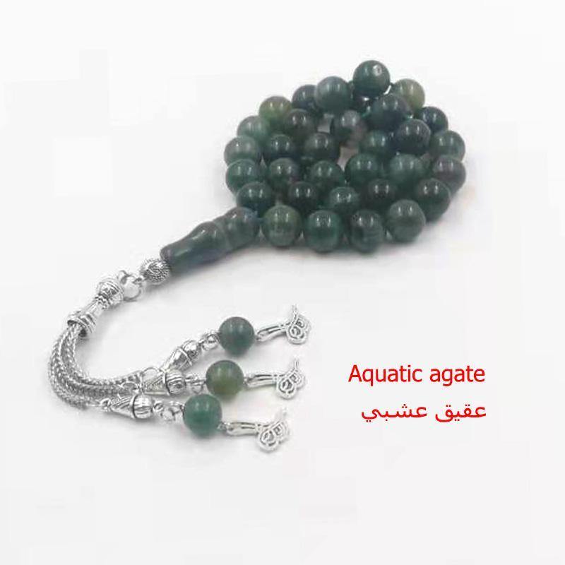 سبحة احجار كريمة الاشكال العام من حجر عقيق نجومي اونيكس عين النمر عقيق عشبي - Albashan