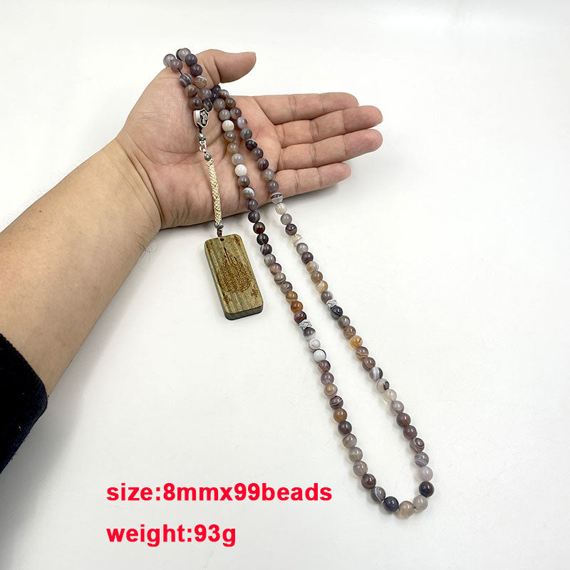 سبحة 99 حبه عقيق بوتسوانا طبيعي