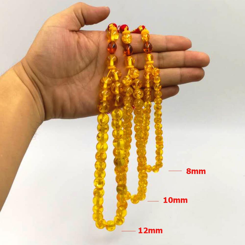 Ambers Color Tasbih with insect bead 33 66 99beads Royal handmade tassels Turkish design Man's Tesbih Misbaha Muslim Rosary - Bashatasbih