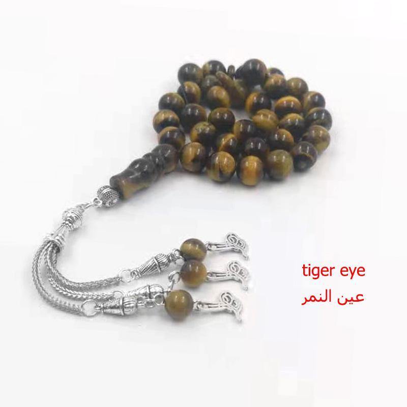 سبحة احجار كريمة الاشكال العام من حجر عقيق نجومي اونيكس عين النمر عقيق عشبي - Albashan