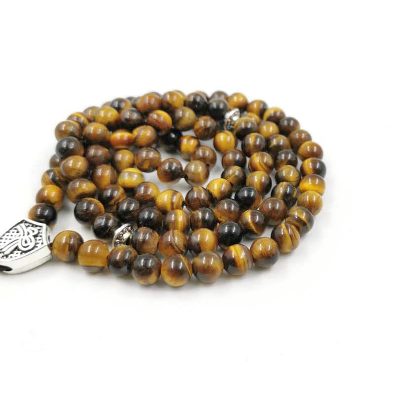 Pocket tasbih 99 beads Natural Tiger's Eye Stones muslim gifts for Eid ADHA mubarak Islamic gifts - Bashatasbih