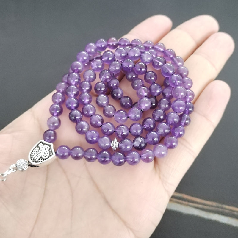 سبحة جمشت طبيعي 99 خرز سوار إسلامي هدية العيد