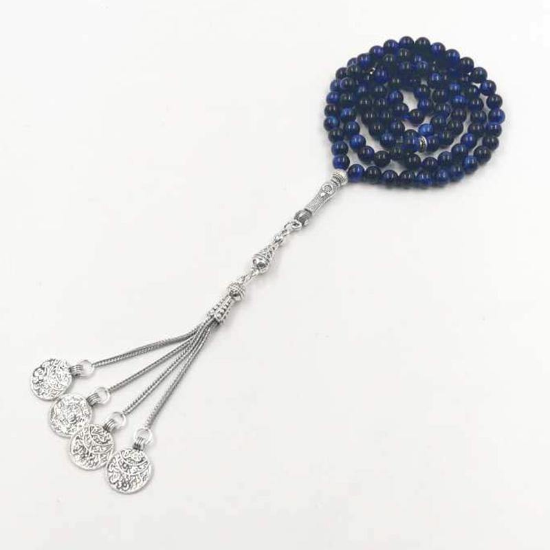 سبحة عين النمر الازرق طبيعي 6 ملي 99 خرز - Albashan