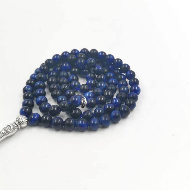 سبحة عين النمر الازرق طبيعي 6 ملي 99 خرز - Albashan