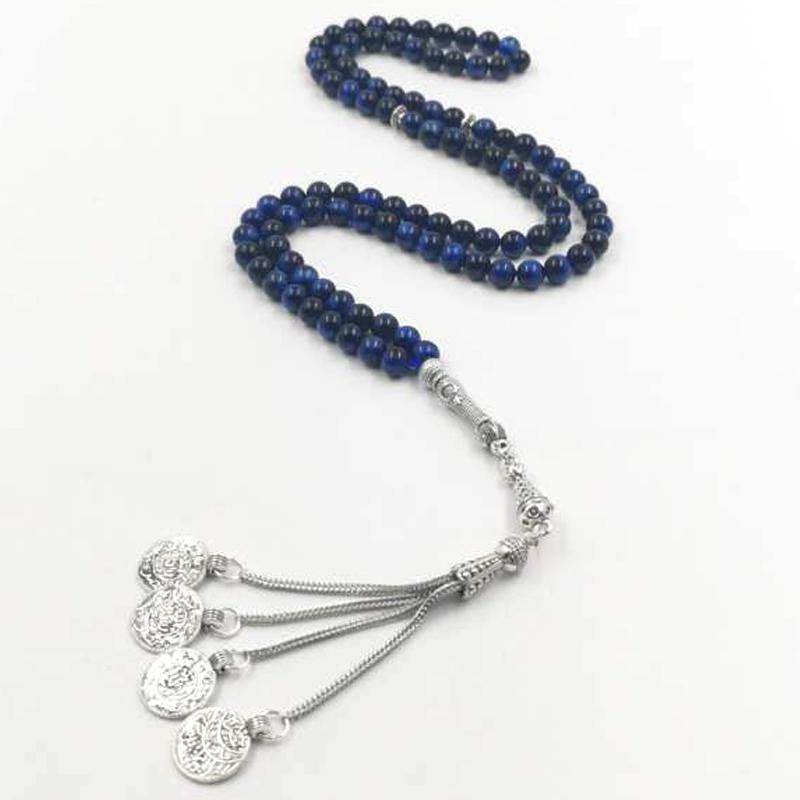 سبحة عين النمر الازرق طبيعي 6 ملي 99 خرز - Albashan