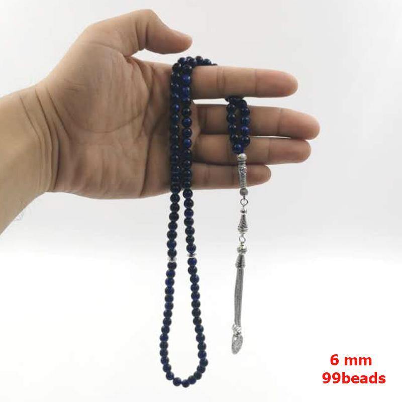 سبحة عين النمر الازرق طبيعي 6 ملي 99 خرز - Albashan