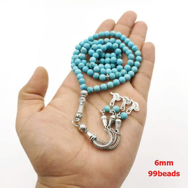 سبحة 99 خرز من حجر الفيروز الطبيعي - Albashan