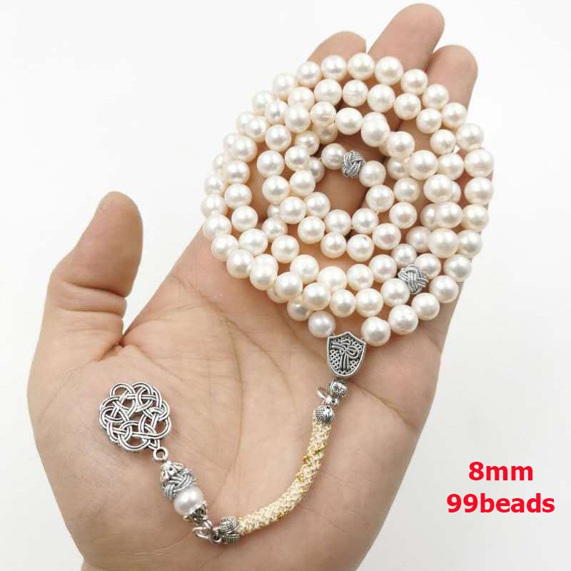 Natural Pearl Tasbih 99 Beads Muslim jewelry - Bashatasbih