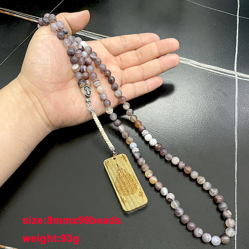 سبحة 99 حبه عقيق بوتسوانا طبيعي