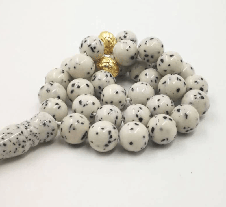 سبحة حبات منقط من الراتنج للرجال من الراتينج 33 66 99 مسبحة هدية إسلامية لعيد الأضحى الذهبي معدن تاربون أساور إسلامية خاصة - Albashan