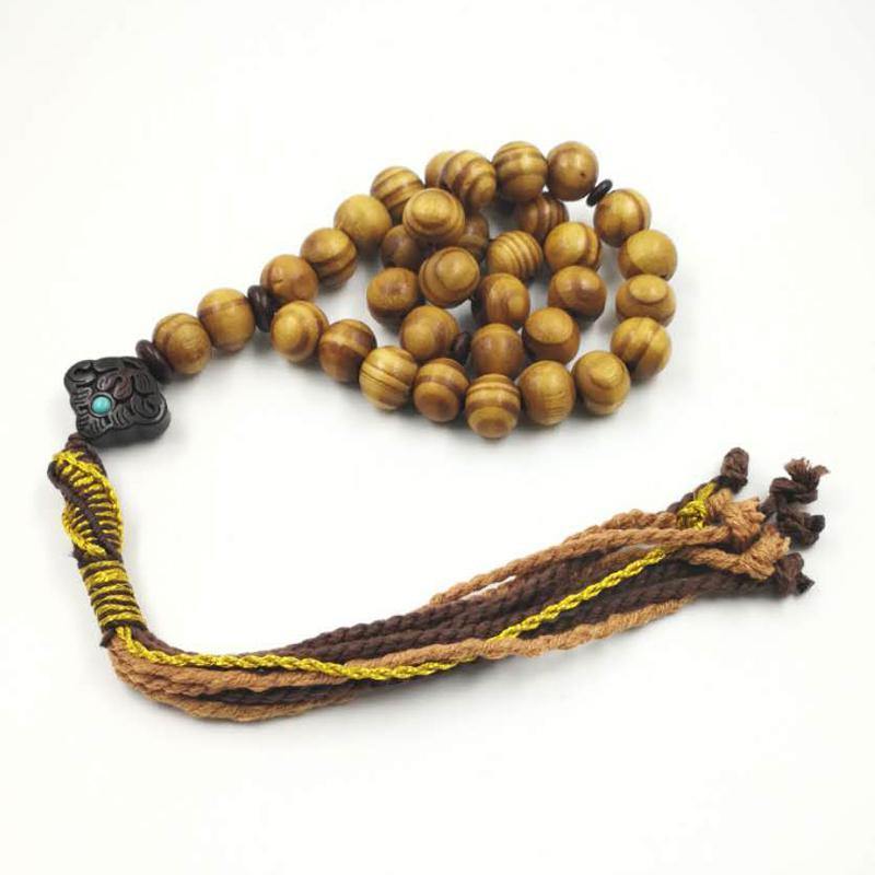 Beech And Ebony Wood Tasbih 33 66 99 Man's Misbaha Prayer Beads Wood Muslim Rosary back to the future Big Size Islam Rosary - Bashatasbih
