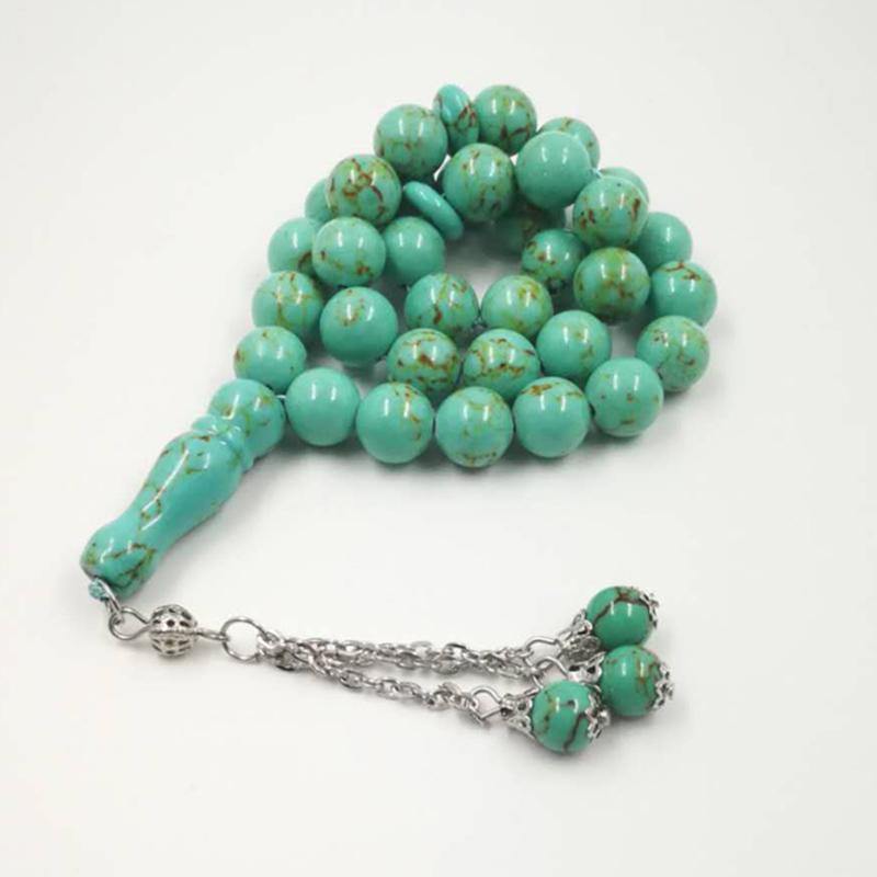 Afghanistan Turquois TASBIH prayer beads 33 beads stone sbah - Bashatasbih