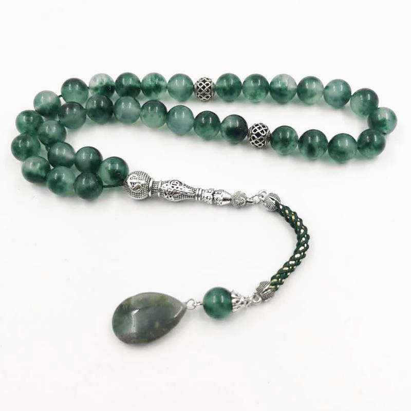 Tasbih Natural gemstone green jade Misbaha - Bashatasbih