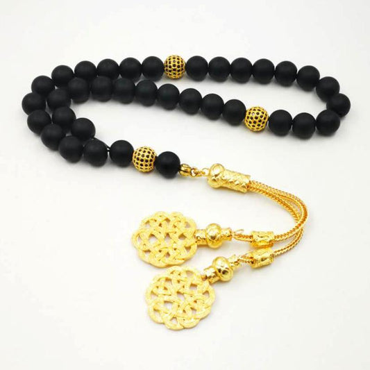 Men's Tasbih Frosted agate with zircon stone beads - Bashatasbih