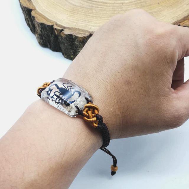 Scorpion Man's bracelet accessories Real yellow and black scorpions high quality jewelry Special gift bracelets on hand - Bashatasbih