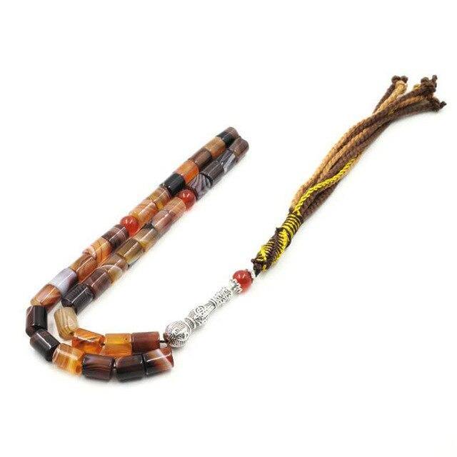 Natural Brazilian agates tasbih 33 Luxury Rosary Muslim Eid Ramafan gfit Men's high quality jewelry bracelet Misbaha - Bashatasbih