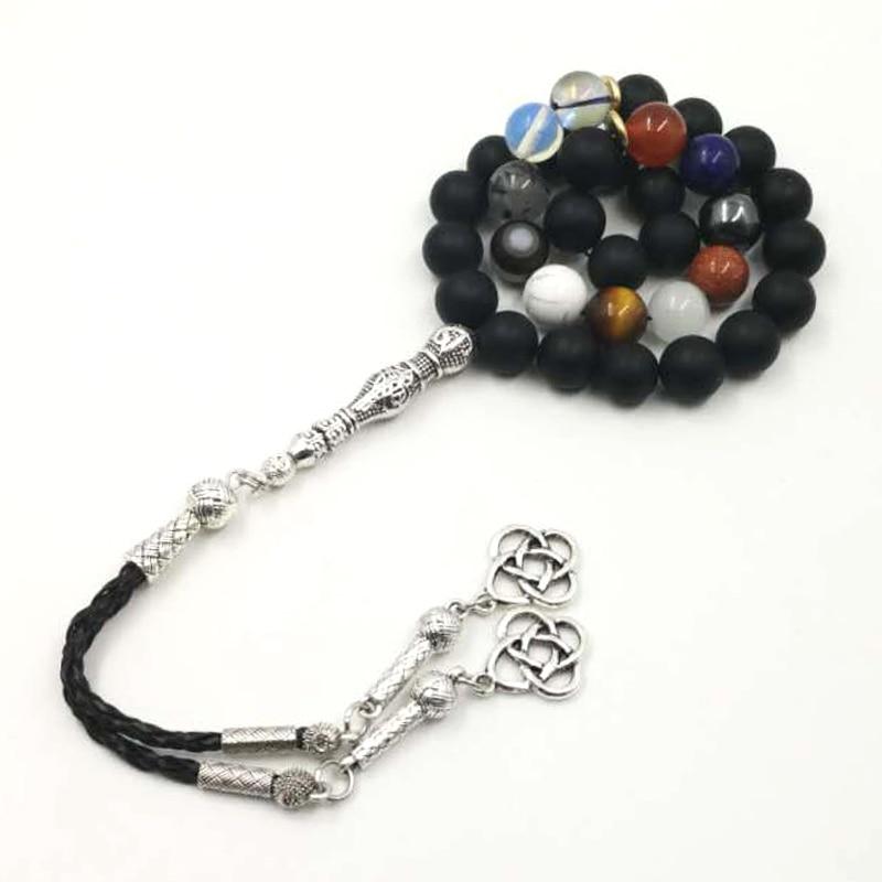 Tasbih Natural Frosted agates red agates sandstone lapis lazuli hematite crystal cat eye tiger eye white turquoises Opal Sulaimani - Bashatasbih