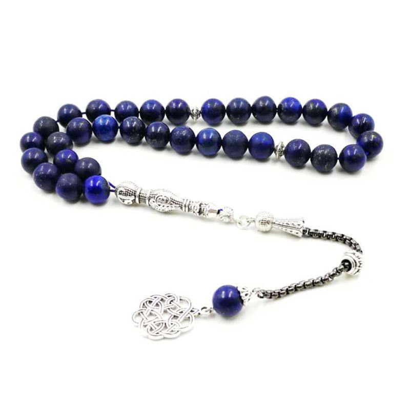 Lapis lazulis Rosary Muslim gfit For Ramadan Tasbih 33 66 99 Paryer beads Muslim misbaha Man's bracelets luxurious Rosary - Bashatasbih