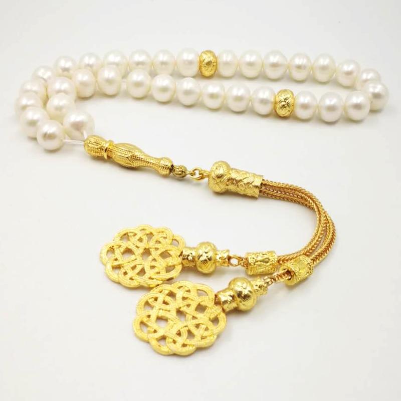 Women‘s Natural Freshwater pearl Tasbih 33 66 99Muslim prayer beads gift bracelet Misbaha Turkish Kazaz fashion Islamic jewelry - Bashatasbih