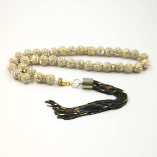 Luxury jewelry Rosary Muslim Tasbih with Metal tassel islamic gift Women's Muslim bracelet Misbaha Luxury gift for wife - Bashatasbih