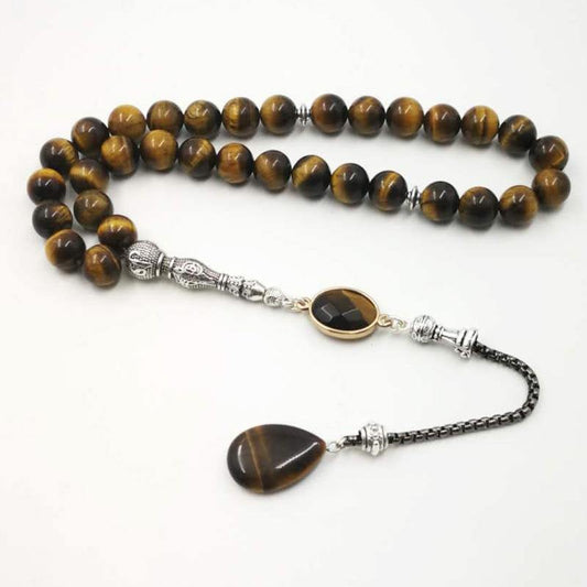 New style Man's Tasbih 2019 style Tiger eyes natural stone Muslim rosary islam 33 66 99 beads Fashion Bracelets - Bashatasbih