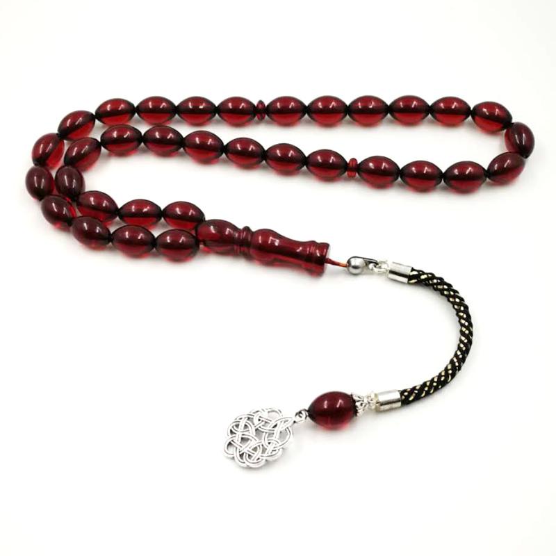 Red Resin Tasbih Muslim bracelet 33 bead rosary Red Bracelets Beads Tarbons tespih Men's 2019 New style Rosary - Bashatasbih