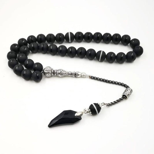 Crystal Tasbih and agates tassel Popular style Black Crystal Muslim prayer beads 33 66 99Misbaha beads Islam Rosary Islamic gift - Bashatasbih