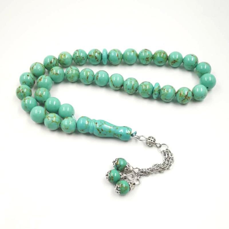 Afghanistan Turquois TASBIH prayer beads 33 beads stone sbah - Bashatasbih