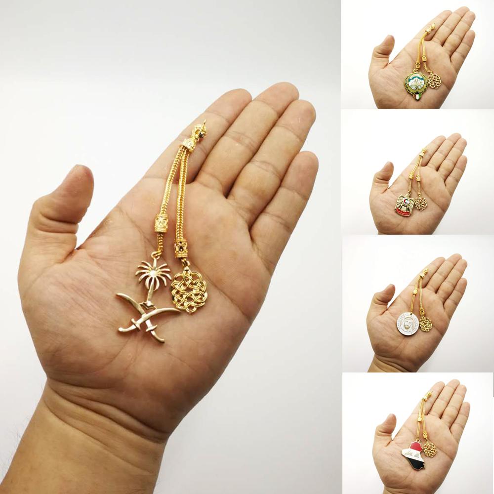 Golden tassel pendant Saudi Kuwait UAE Iraq National Emblem Sheikh Zayed Tasbih tassel arab accessory - Bashatasbih