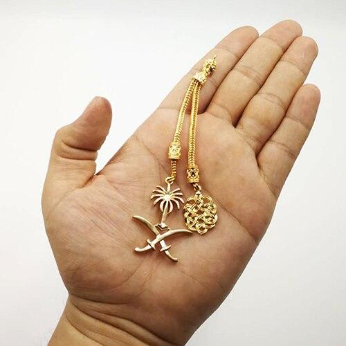 Golden tassel pendant Saudi Kuwait UAE Iraq National Emblem Sheikh Zayed Tasbih tassel arab accessory - Bashatasbih