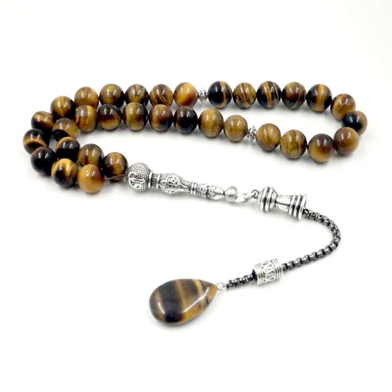 Tasbih 2019 style Tiger eyes natural stone rosary islam New style prayer beads 33 66 99 beads tasbih prayer - Bashatasbih