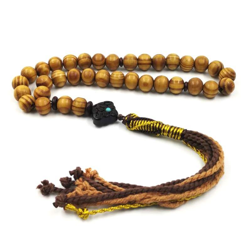 Beech And Ebony Wood Tasbih 33 66 99 Man's Misbaha Prayer Beads Wood Muslim Rosary back to the future Big Size Islam Rosary - Bashatasbih