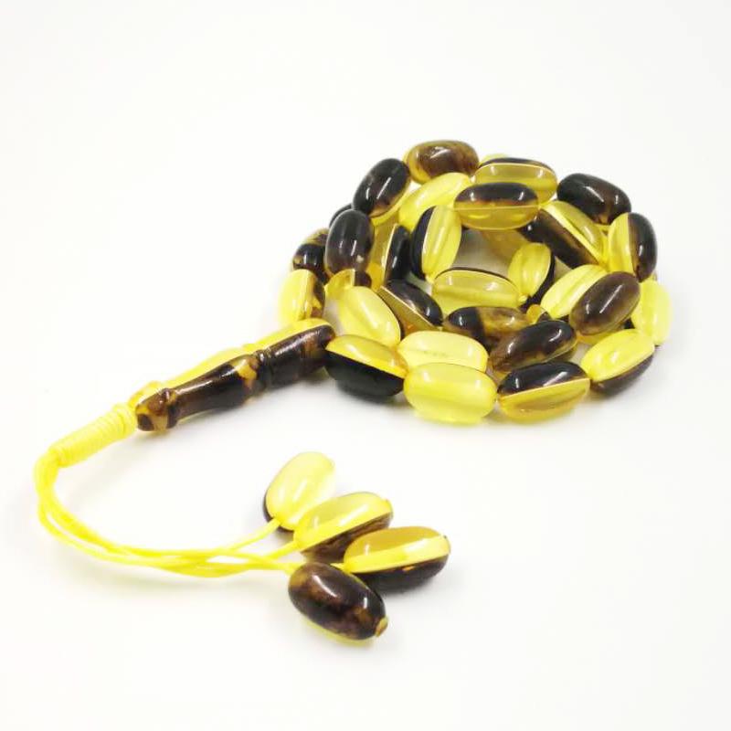 Ambers Tasbih 33 Muslim Rosary Resin Beads Islamic Misbaha Mastkhan New style prayer beads Muslims Man's bracelet - Bashatasbih