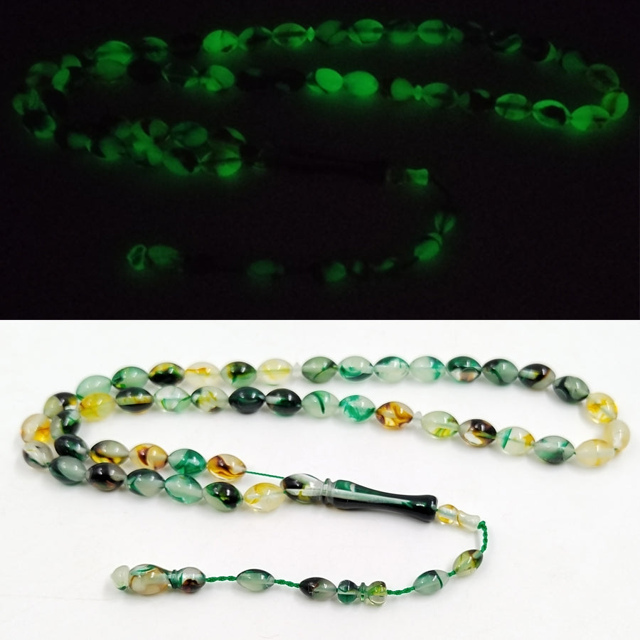 سبحة مستكة اخضر مضيئة بالظلام