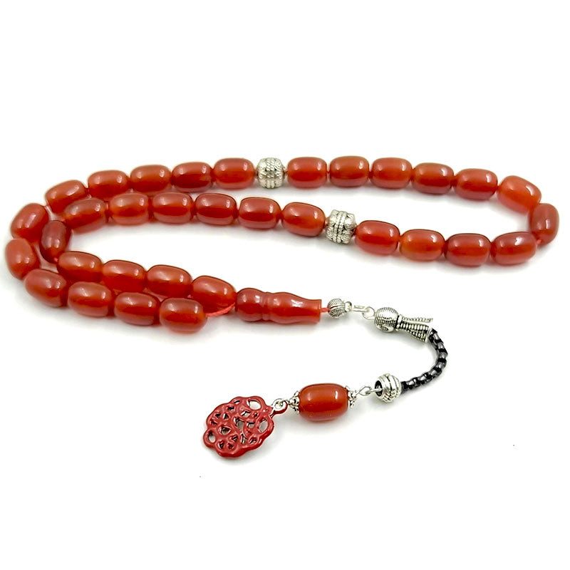 سبحة حجر عقيق احمر برازيلي