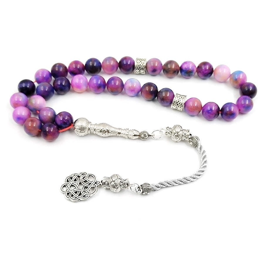 سبحة الأرجواني حجر كوارتز طبيعي