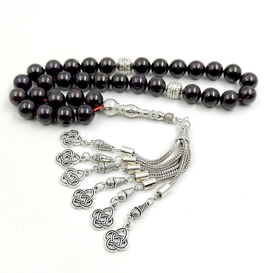 سبحة حجر غارنيت طبيعي