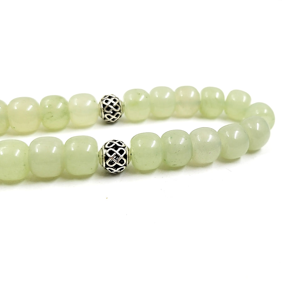 سبحة شينجيانغ اليشم حجر كريم طبيعي