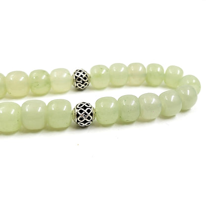 سبحة شينجيانغ اليشم حجر كريم طبيعي