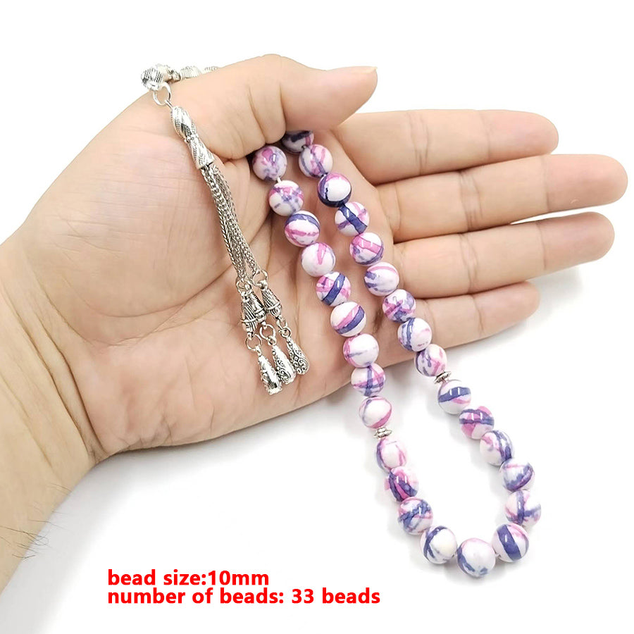 سبحة حجر جاسبر لون مميزه