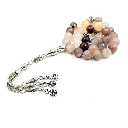 سبحة حجر كوارتز طبيعي