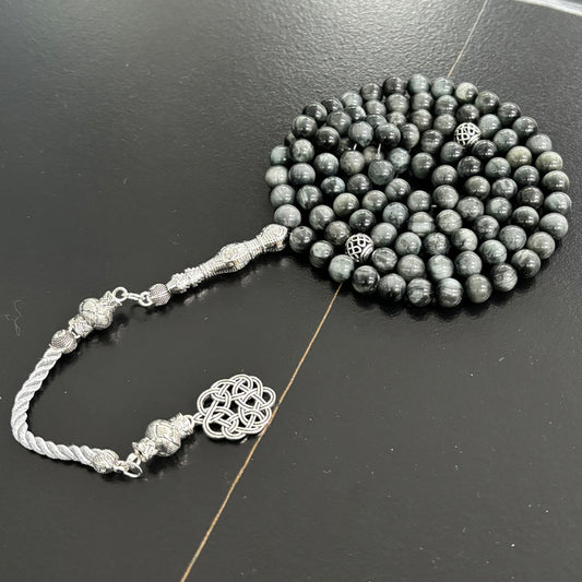 سبحة عين النسر طبيعي 99 خرز 8 ملي