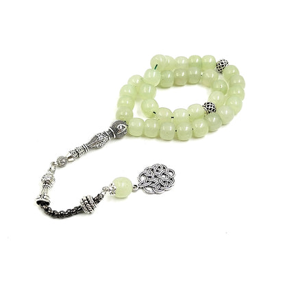 سبحة شينجيانغ اليشم حجر كريم طبيعي