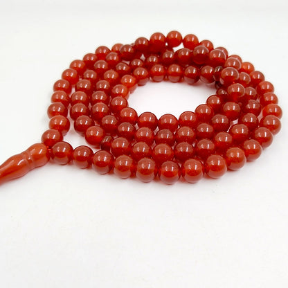سبحة حجر عقيق احمر 99 خرزات