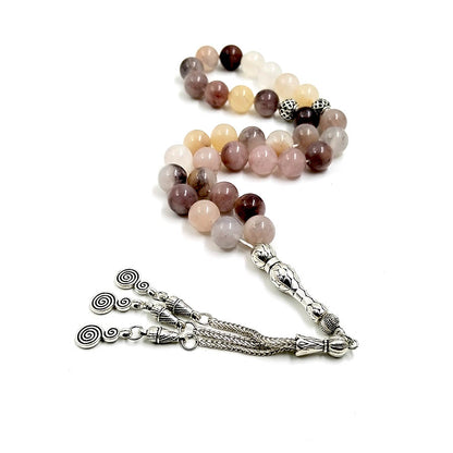 سبحة حجر كوارتز طبيعي