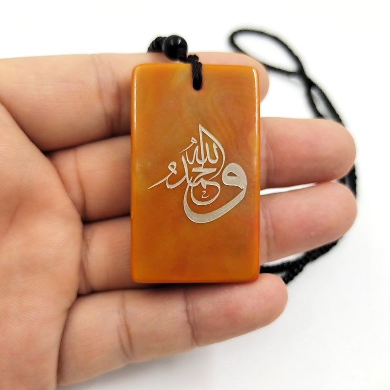 قلادة حجر عقيق احمر طبيعي
