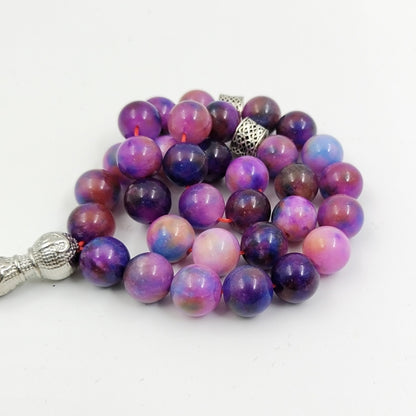 سبحة الأرجواني حجر كوارتز طبيعي