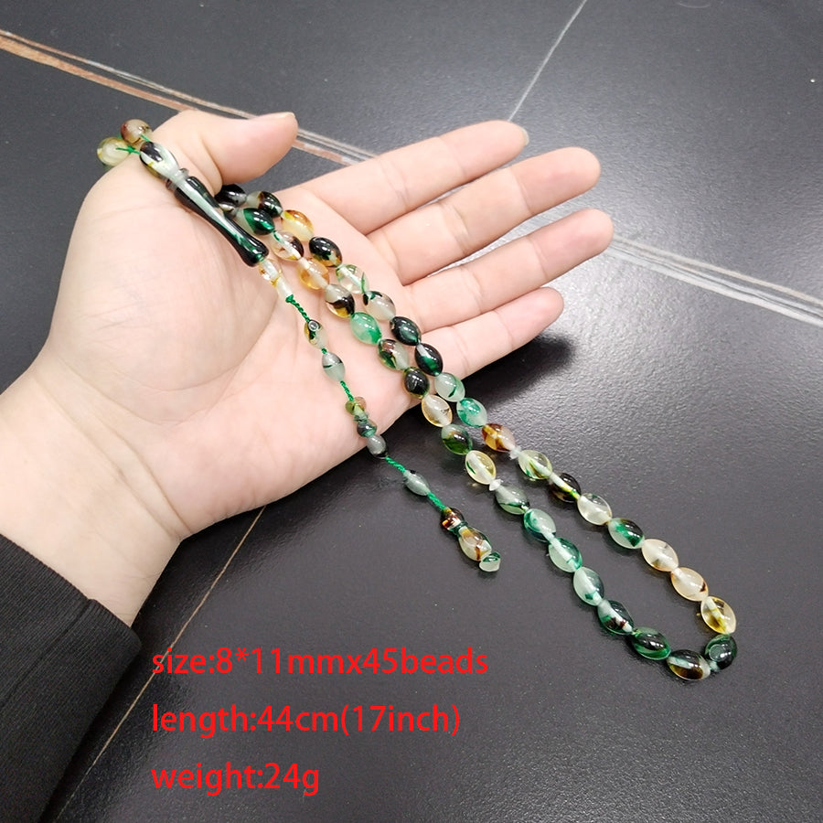 سبحة مستكة اخضر مضيئة بالظلام