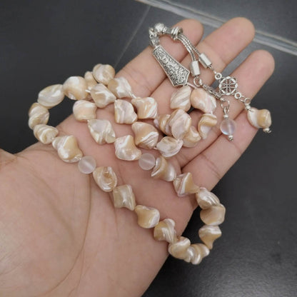 سبحة صدف بحري اصفر طبيعي