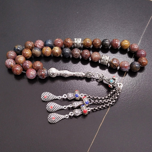 سبحة حجر بيترسيت طبيعي